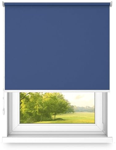 time4blinds Rollos Verdunkelungsrollo Freihängendes Rollo ohne Kassette Wand- oder Deckenmontage Großes Format UV-Schutz Thermische Eigenschaften Solides Design 130x300 cm Heidelbeere - Links