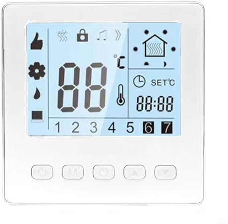 HEBEOT Thermostat Programmable Thermostat Digital Temperature Controller Smart Thermostat With Large Screen LCD Display For Control Room Temperature(white)