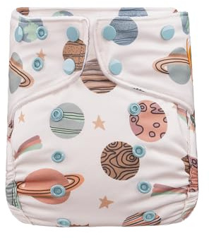 Lumina Überhose One-Size, Komfortable Stoffwindel für Kinder von 3,5-15kg | für schlanke Kinder, Windelhöschen mit Druckknöpfen für flexible Größenanpassung, weiche Windelhose, Through the Universe