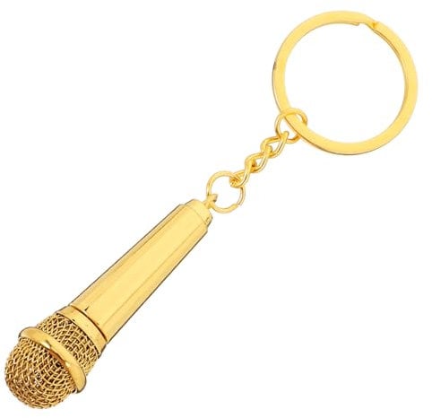 SOIMISS Music Keychain Microphone Charm Metal Keyring Present for Music Enthusiasts and Singers