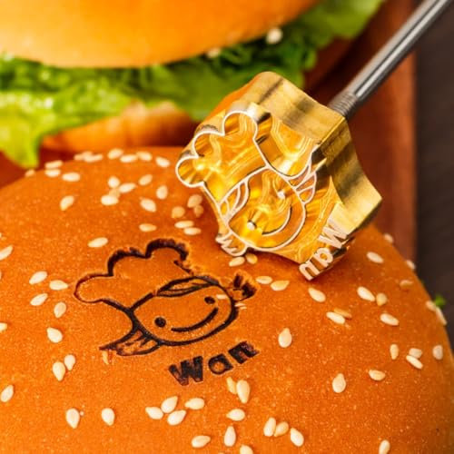 Individueller Brandeisen-Stempel für Lebensmittel, machen Sie Ihren Burger einzigartig, Brandeisen für Steaks, personalisiertes Brandeisen für Grill, Fleisch, Brot, Kuchen, Toast