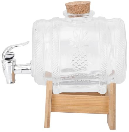 OFFSCH 1 Juego barril de vidrio barra de whisky barriles de vino petacas de alcohol barril de cerveza recipientes herméticos para alimentos recipientes de cristal para alimentos de madera