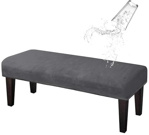 Lollanda Universal-Sitzbank für Esszimmer-Bank, Stretch Dining Bench Cover, Elastische Stretch Husse für Hotel, Bankett, Restaurant, Wohnzimmer, Schlafzimmer (dunkelgrau)