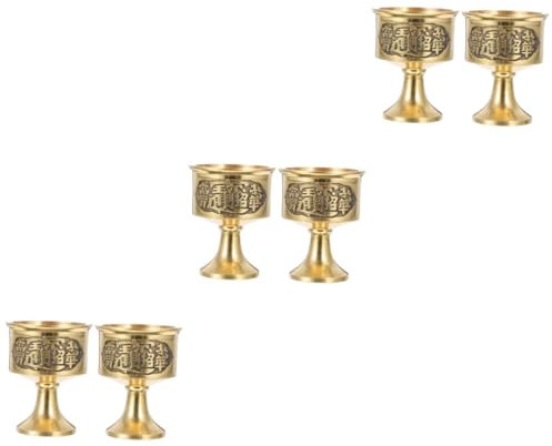 IMIKEYA 3 Sätze Gottes Weinbecher Kupferbecher Gebetsbecher Achtsamkeit Tasse Kelchbecher Altarbecher Heiliger Kelch Tempelwasserbecher Religionsbehälter Heidnisch Golden 2 Stück * 3