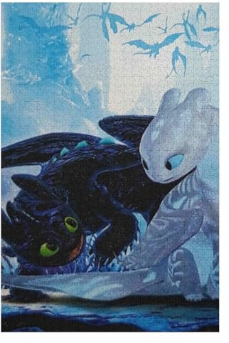 HNBDE Jigsaw Puzzle 1000 Teile für Erwachsene - Flying Dragon, 38 x 52 cm