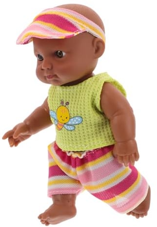 ORFOFE Realistische Schwarze Babypuppe 18cm aus Weichem Vinyl mit Lebensechtem Aussehen und Flexiblem Material für Fantasievolles Spiel und Puppensammlung