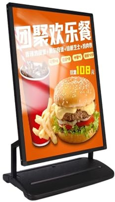 ZCXMNL Soporte For Carteles De Exterior con Base Rellena, Resistente Al Viento, For Aceras, con Dos Ruedas En La Parte Inferior, For Negocios, Publicidad, Menús Y Guías.(Black)