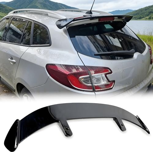 MUTUSAISI Aileron becquet arrière Spoiler pour Renault Megane III IV Coupé 2009-2023 de Coffre Aile de Toit Hayon Wing Accessoires (Noir Brillant)