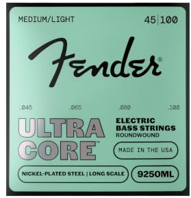 Fender 9250 Ultracore Basssaiten, vernickelter Stahl, Kugelende, 9250ML Spuren .045-.100, (4)