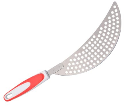FENICAL Practical Draining Kitchen Tool Stainless Steel Pot Strainer with Plastic Handle Convenient for Hanging Multifunctional Creative Design for Washing Fruits and Vegetables in Kitchen