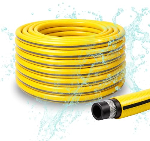 Gartenschlauch 1/2 Zoll – flexibel knickfest & langlebig 20 m 30 m 50 m Wasserschlauch (Gelb, 1/2 Zoll 30m)