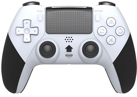 Indeca Mando Inalámbrico ODISSEY Compatible con PS5 PC Android iOS y Steam Deck | Bluetooth, Joysticks Hall Effect, Doble Vibración, Batería 1000 mAh Blanco