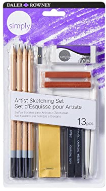 Daler-Rowney Simply Sketching Pencils Set 13 Sketching Products | For Entry-Level Artists & Hobbyists