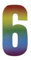 WHL Pack of 3 Wheelie Bin House Numbers - Rainbow Number 6