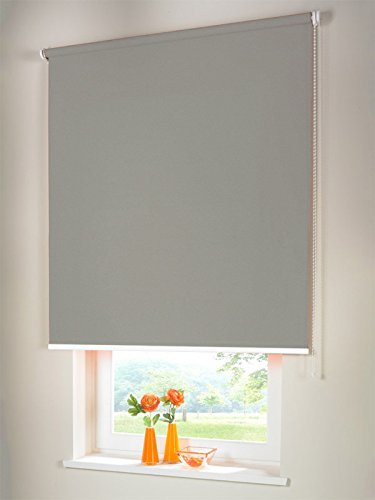 Easy-Shadow Hochwertiges Verdunkelungsrollo Seitenzugrollo Kettenzugrollo Rollo Verdunkelung 240 x 200 cm / 240x200 cm grau - Bedienseite rechts // Maßanfertigung
