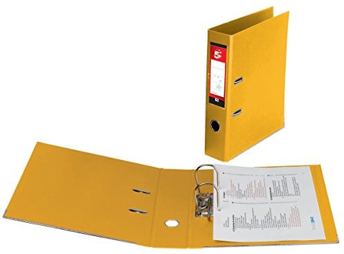 5 Star Lever Arch File PVC Spine 70mm Foolscap Yellow [Pack of 10]