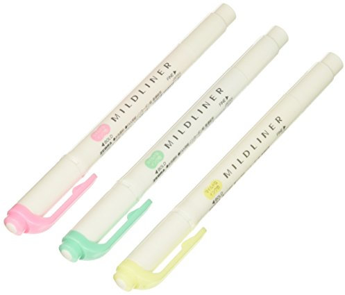 Zebra Textmarker Milliner, 3-Farben-Set 3-farbig Mild Pink/Mild Yellow/Mild Blue Green