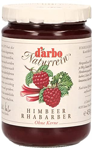 D'Arbo Naturrein Konfitüre Himbeer-Rhabarber 450 g