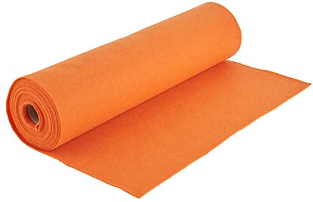 Bastelfilz Filzrolle, Länge 5m Breite 45 cm, 1-1,5 mm Stärke, filzen basteln Orange