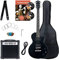 Rocktile Banger's Pack Kit de Guitarra Eléctrica Completo - Guitarra electrica LP-Style Single Cut- Juego con amplificador, bolsa, correa, cuerdas de repuesto y cable - Negro