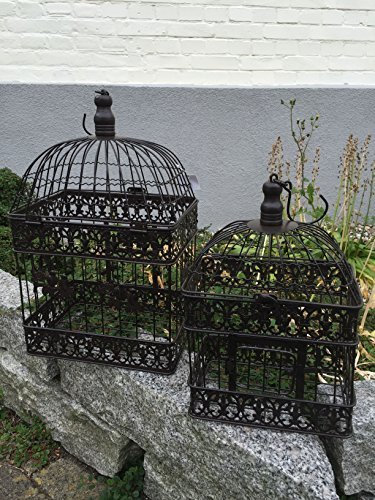 Dekokäfig Käfig Pflanzkäfig Vogelkäfig Vogel Paar 2er Set Shabby Antik Stil