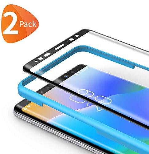 Bewahly Schutzfolie für Samsung Galaxy Note 8 [2 Stück], Ultra Dünn Panzerfolie HD Displayschutzfolie 9H Härte Glas Folie Curved Full Screen mit Positionierhilfe für Samsung Galaxy Note 8 - Schwarz