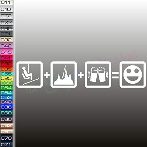 Ski Aufkleber, Ski + Berge + Bier = Fun, Apres Ski Party Sticker, Apress Spaß, Skibox Winterurlaub Schnee, Sticker Skibox,