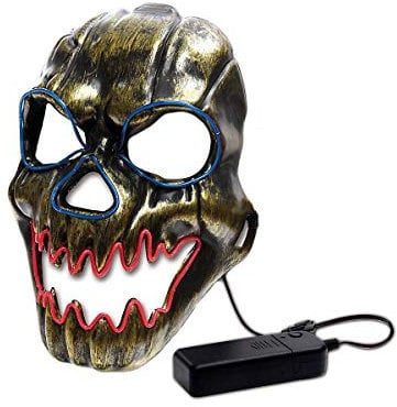 Zoelibat Demi-masque en plastique Motif tête de mort