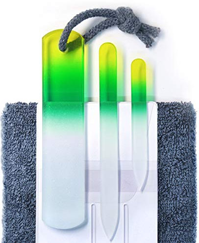 Glass Nail File Set - Callus Remover Foot Rasp, Double-Sided Etched Different Grit Surface, Manicure & Pedicure, Professional Nail Care, Genuine Czech Quality by Gladzy