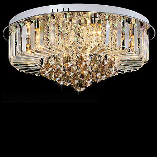 Kristall Kronleuchter, 220V Modern Lüster Klarem Kristall Tröpfchen Deckenleuchte für Flur, Wohnzimmer, Schlafzimmer, Esszimmer (9 Lights/60 x 27 cm)