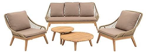 OUTLIV. Danao Loungeset Akazie/Rope Taupe Bezüge aus Olefin