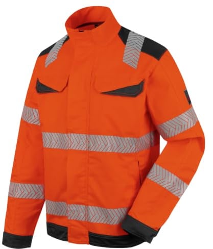WÜRTH MODYF Warnschutz Bundjacke FLUO EN 20471 orange anthrazit - Größe XS