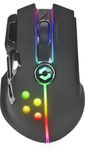 Speedlink IMPERIOR Souris Gaming - Boutons et éclairage programmables, sans Fil, Noire