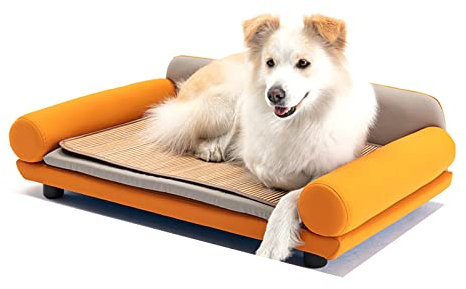LCYDMJ Haustier Sofa Luxus-Schlafsofa Für Haustiere, Schlafsofa Für Katzen Und Hunde Mit Abnehmbarem, Waschbarem Latexkissen, Doppelseitigem Kühlkissen Aus Bambus, Winter Und Sommer