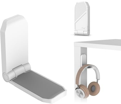 KIWIFOTOS Colgador adhesivo para auriculares, Soporte para Cascos - Blanco