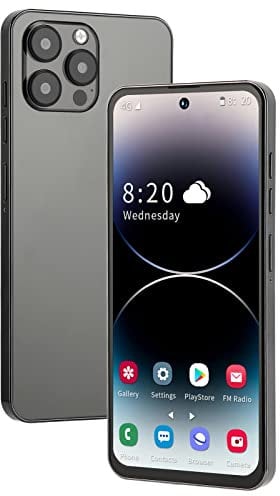 Unlocked Smartphones I14 Pro Max Android 12, 6.7inch HD Full Screen Gaming Phone Upgraded 4G Cell Phone 4GB RAM 128GB Face ID Unlocked Mobile Cellphones with 4000mAh Large Battery(EN Plug-black)