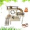 RoseFlower Wooden Hamster Platform, Hamster Playground with Climbing Toy, Small Animal Exercise Set, Natural Living Climb System with Ladder Bridge