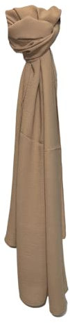 M'ABAYA ÉLÉGANCE PURE Luxus Jazz Krepp Hijab aus 100% Polyester - Nicht-transparent, pflegeleicht, mit makellosem Finish - 200cm x 75cm - Made in Turkey (Beige)