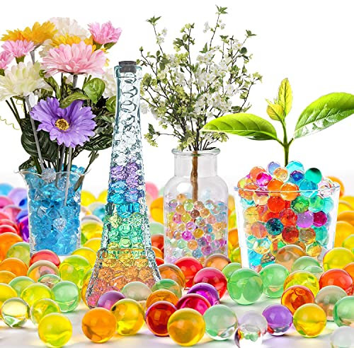 10000 Water Beads, Multicolored Jelly Water Gems Water Gel Jelly Balls Vase Filler Beads for Floating Candles Making, Wedding Party Decoration Centerpiece, Festive Floral Decoration Flower Arrangement