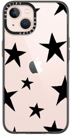 CASETiFY Kompakte iPhone 13 Hülle [2X Militärqualität Fallgetestet / 1,2 m Fallschutz] – Sterne Schwarz – Klares Schwarz, CTF-4356559-16005118
