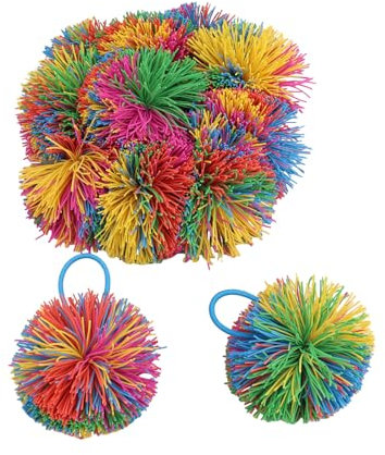 SPRHR 12 Stück Wuschelball aus Gummi, Regenbogen Sticky Balls, Anti Stress Bälle für Kinder, Zottelball Kinder, Fidget Ball zum Stressabbau