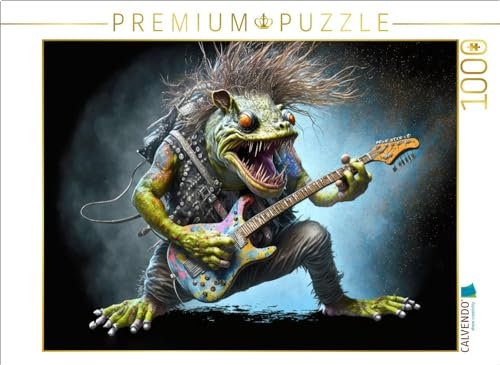 CALVENDO Puzzle Heavy Metal Frosch | 1000 Teile Lege-Größe 64 x 48 cm Foto-Puzzle für glückliche Stunden