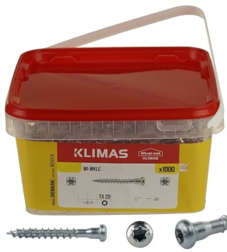 KLIMAS 1000 St. Winkelbeschlagschraube BIG BOX Holzverbinderschrauben mit ETA (5 x 50-1000 St.)
