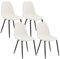 Lestarain Chaise Salle à Manger Lot de 4, Chaise Scandinave, Chaise de Cuisine, Chaise Ergonomique, Chaise Velours Côtelé, avec Dossier, Siège Rembourré, Pieds en Métal, Beige, LCNI123003-4