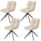 Juskys Drehstuhl Dallas 4er Set - Esszimmerstühle drehbar, Stoff Bezug - Stuhl bis 120 kg belastbar - Stühle Esszimmer, Esszimmerstuhl Samt Beige