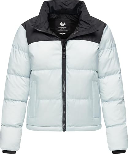Ragwear Damen kurze Winterjacke warme Colourblocking Steppjacke mit Stehkragen Serah YOUMODO XS-6XL