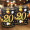 12 Windlicht Tischdeko 20 Geburtstag, Tischdekoration 20. Geburtstag, 20 Geburtstag Deko Schwarz Gold, Schön DASS Du Da Bist, Geeignet für Teelichter oder Kerzen, Happy Birthday Tischdeko