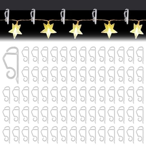120 Stück Weihnacht Licht Clips, Weihnachtslicht Clips Haken Halterung, Dachrinnenhaken für Lichterketten, Dachrinne Clip für Weihnachtsbeleuchtung, Weihnachtsdekoration Hängende Außenleuchten