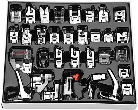 Pied de Machine à Coudre 32 Pièces, Ensemble de Pieds-de-biche pour Machine Kit de Pied Presseur Universel pour L'Assemblage des Bords la Fermeture à Glissière Le Quilting