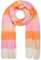 styleBREAKER Damen Web-Strickschal mit breiten bunten Streifen und dicken Fransen - Warmer Winter-Schal, mehrfarbig 01017160, Farbe:Braun-Orange-Rosa